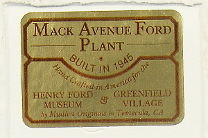 Image of Mudlen Originals Henry Ford Museum model Mack Avenue Ford Plant